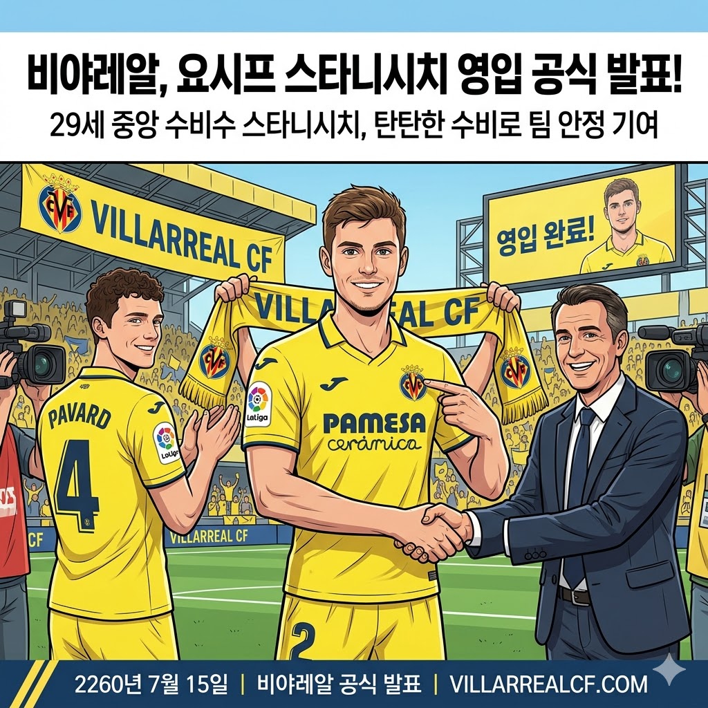 비야레알, 수비 핵보강! 스타니시치 전격 합류